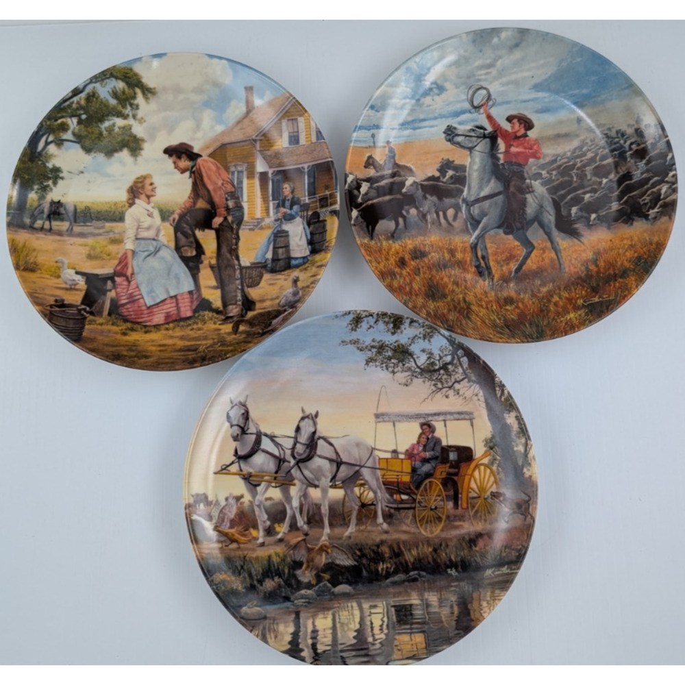 Set Of 3 Oklahoma! Knowles Collectible Plates Murt Kunstler